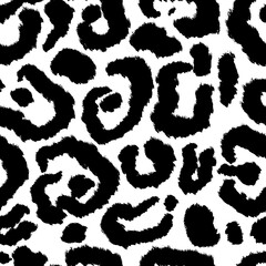 Leopard skin artwork imitation print. Vector seamless pattern