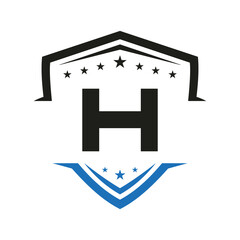 Letter H Automotive Shield Logo Vector Template. Transportation Logo Symbol