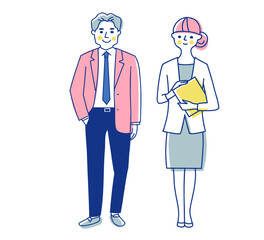 ビジネスパーソン　男女2人