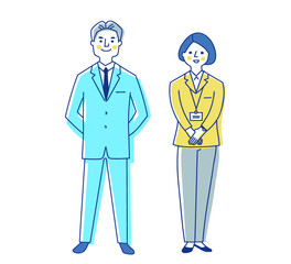 ビジネスパーソン　男女2人