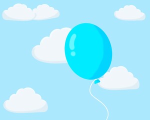 colorful balloons isolated on sky background.teaching materials,day.
