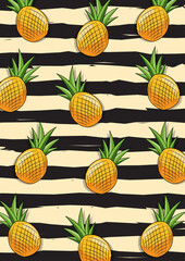 Pineapple fruit Pattern vector illustration
