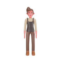 3d illustration Male Barista