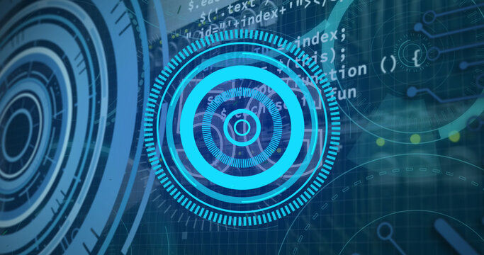Image of digital interface with scan scoping over dark background