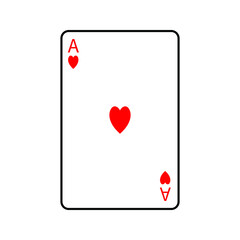 Vector illustration poker card symbols. Card Hearts. Isolated on a blank, editable and changeable background.