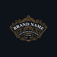 Flourish frame for label design, logo design, product quality design, brand logo design