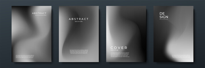 Abstract gradient texture background with dynamic blurred effect. Minimal gradient background with modern black silver for presentation design, flyer, social media cover, web banner, tech poster
