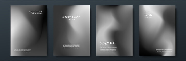 Abstract gradient texture background with dynamic blurred effect. Minimal gradient background with modern black silver for presentation design, flyer, social media cover, web banner, tech poster
