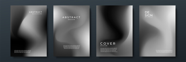 Abstract gradient texture background with dynamic blurred effect. Minimal gradient background with modern black silver for presentation design, flyer, social media cover, web banner, tech poster