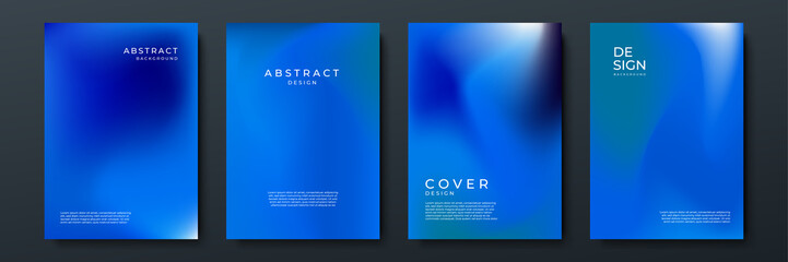 Abstract gradient texture background with dynamic blurred effect. Minimal gradient background with modern dark blue color for presentation design, flyer, social media cover, web banner, tech poster