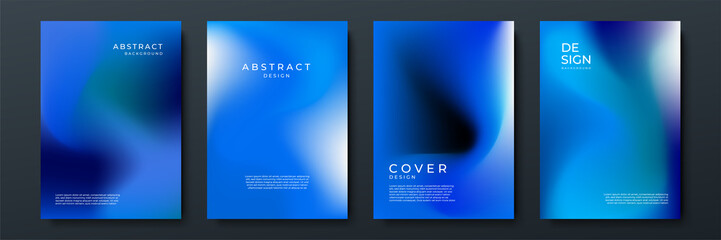 Abstract gradient texture background with dynamic blurred effect. Minimal gradient background with modern dark blue color for presentation design, flyer, social media cover, web banner, tech poster