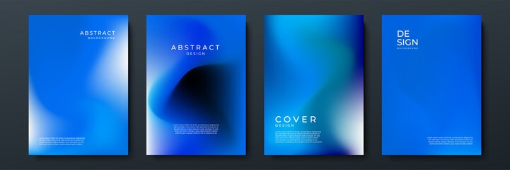 Obraz premium Abstract gradient texture background with dynamic blurred effect. Minimal gradient background with modern dark blue color for presentation design, flyer, social media cover, web banner, tech poster