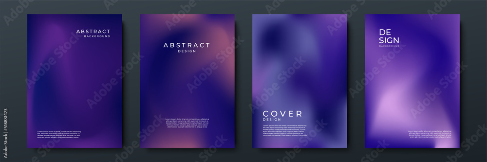 Aufkleber blurred dark purple backgrounds set with abstract gradient texture background with dynamic blurred e