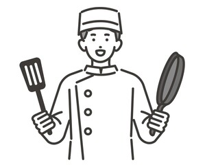 料理人（コック）の男性のベクターイラスト素材／個人事業主／職業