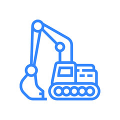 Digging excavator or mining work icon