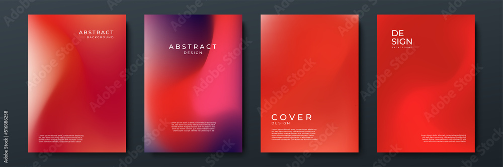 Poster blurred red backgrounds set with abstract gradient texture background with dynamic blurred effect. t