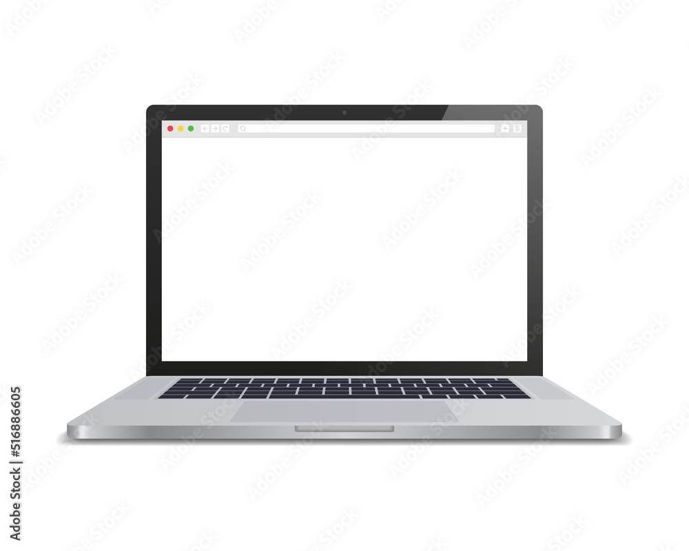 Poster web browser layout on laptop screen. vector illustration..