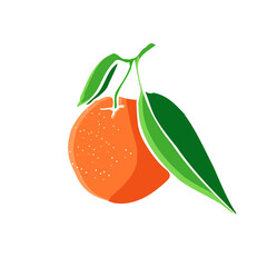 Illustrations of fresh and delicious orange. Fruit art design for print, cover, wallpaper. Paper cut style. Isolated vector.