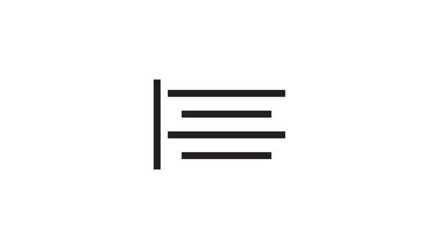 All kinds of Alignment. Transparent background 4k icon animation.