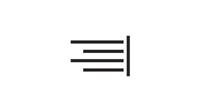 All kinds of Alignment. Transparent background 4k icon animation.