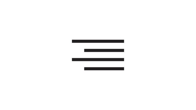 All kinds of Alignment. Transparent background 4k icon animation.