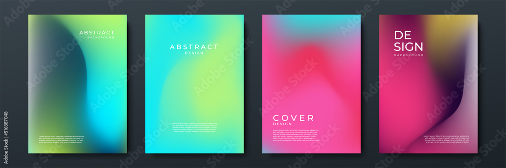 Poster Abstract gradient texture background with dynamic blurred effect. Minimal gradient background with modern trendy fresh color for presentation design, flyer, social media cover, web banner, tech poster