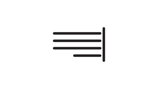 All kinds of Alignment. Transparent background 4k icon animation.