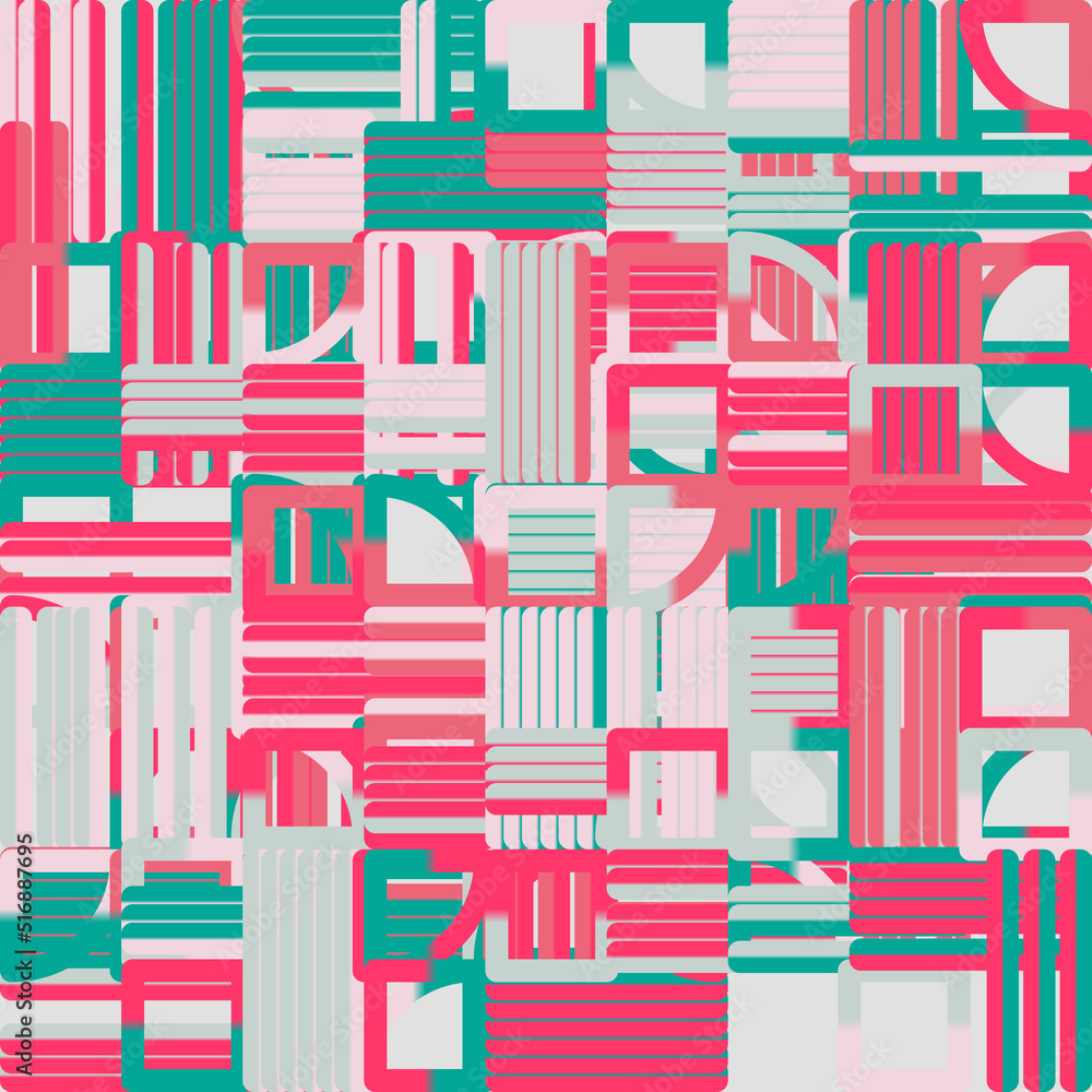 Poster bizarre gradient vector seamless pattern graphics with abstract geometric shapes and geometry forms
