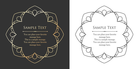 オシャレなフレーム。デザインテンプレート。ゴージャスな額のセット。