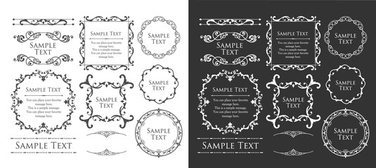 オシャレなフレーム。デザインテンプレート。ゴージャスな額のセット。