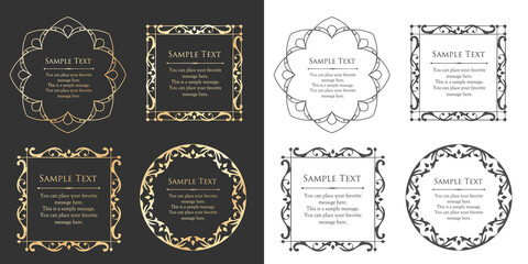 オシャレなフレーム。デザインテンプレート。ゴージャスな額のセット。