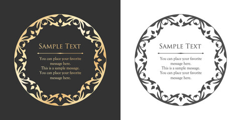 オシャレなフレーム。デザインテンプレート。ゴージャスな額のセット。