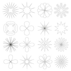 icon Geometric flowers. Vector illustration. Stock image.