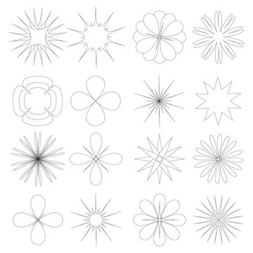 icon Geometric flowers. Vector illustration. Stock image.