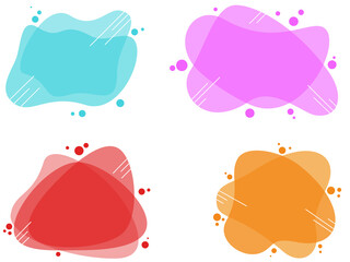 Set of modern abstract vector banners. Flat geometric shapes of different colors 
