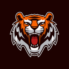 Tiger Head Mascot Logo Illustration