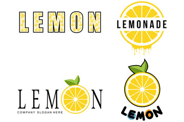 vector wallpaper design lemon fruit plant logo with vitamin c, yellow, in the garden and market