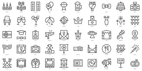 Set of thin line event Icons. Vector illustration