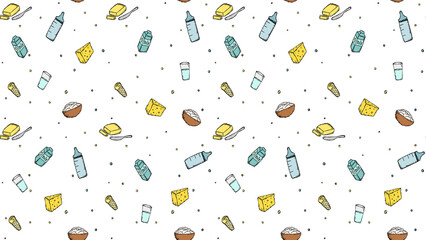 Horizontal milk food background