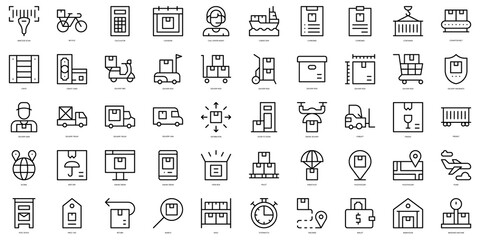 Set of thin line delivery Icons. Vector illustration