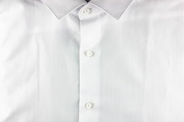 White dress shirt without pockets.White men's shirt with buttons collar.Business shirt shirt white high definition texture.