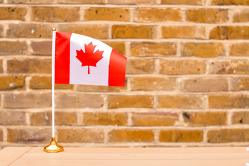 National flag of Canada white and red colors with marple leave