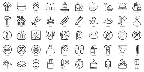 Set of thin line spa Icons. Vector illustration