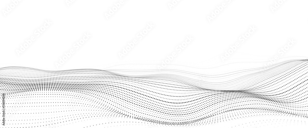 Poster wave of particles. digital wave background concept. abstract technology background. big data visuali