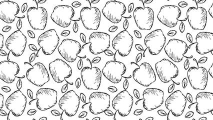 Horizontal apple background. Apple pattern