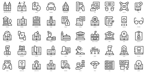 Set of thin line library Icons. Vector illustration