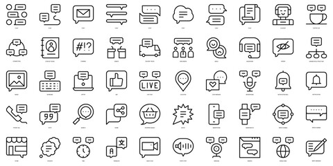 Set of thin line chat Icons. Vector illustration