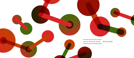 Abstract background. Round dots connected by lines. Trendy techno business template for wallpaper, banner, background or landing