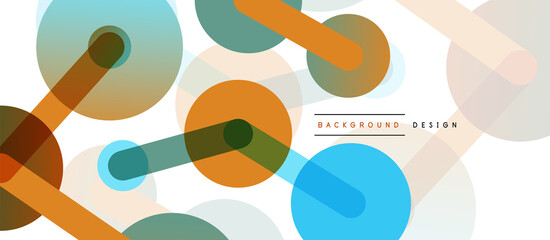 Line points connections geometric abstract background. Circles connected by lines. Trendy techno business template for wallpaper, banner, background or landing