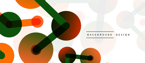 Abstract background. Round dots connected by lines. Trendy techno business template for wallpaper, banner, background or landing